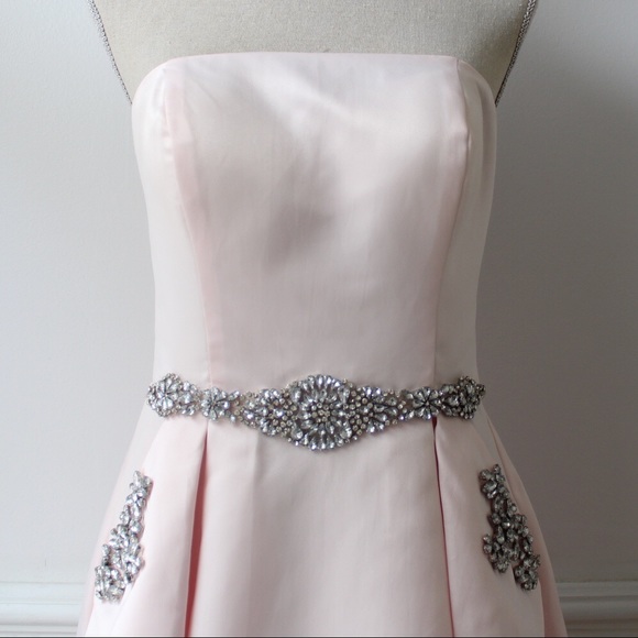 Envious Couture Strapless Pink Dress Beaded Pocket - Picture 3 of 8